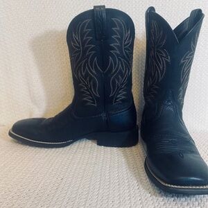 Mens ARIAT Western Cowboy boots BLACK 12EE LIKE NEW